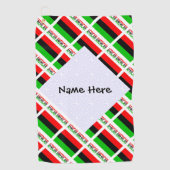 アフリカ系アメリカ人ディアスポラ国旗のタイルパーソナライズされた張り ゴルフタオル (正面)