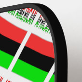 アフリカ系アメリカ人ディアスポラ国旗のタイルパーソナライズされた張り ピックルボールラケット (左詳細)