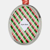 アフリカ系アメリカ人ディアスポラ国旗のタイル貼り名前周り メタルオーナメント (左)