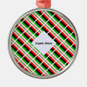 アフリカ系アメリカ人ディアスポラ国旗のタイル貼り名前周り メタルオーナメント (正面)