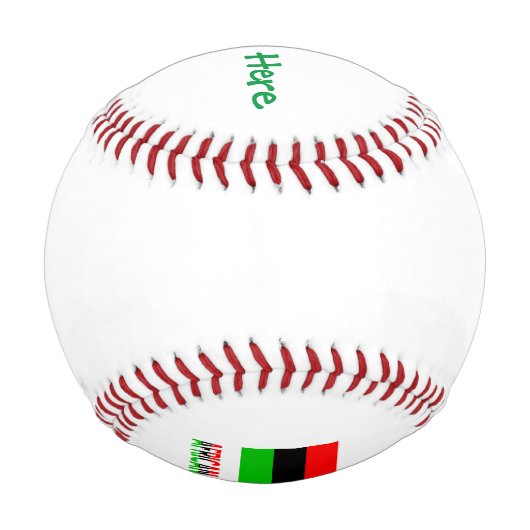 アフリカ系アメリカ人ディアスポラ国旗グリーンパーソナル 野球ボール (裏面)