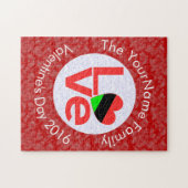 アフリカ系アメリカ人ディアスポラ赤ワードLOVE白レッド ジグソーパズル (横)