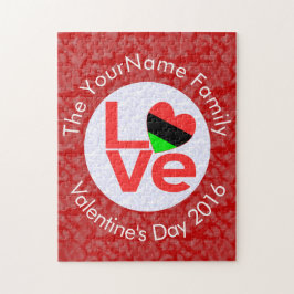 アフリカ系アメリカ人ディアスポラ赤ワードLOVE白レッド ジグソーパズル