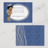 アフリカ系アメリカ人デニム&ダイヤモンドおむつラッフル エンクロージャーカード (正面/裏面)