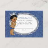 アフリカ系アメリカ人デニム&ダイヤモンドおむつラッフル エンクロージャーカード (正面)