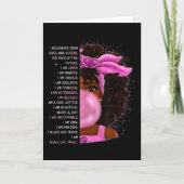 アフリカ系アメリカ人ヌビアの女王 ブラックガールマジック カード (正面)