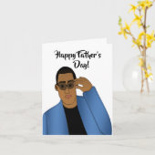 アフリカ系アメリカ人ハンサムで才能あるパパ 父の カード (黄色い花)