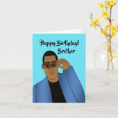 アフリカ系アメリカ人ハンサムで才能あるブラザーカード カード (黄色い花)