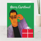 アフリカ系アメリカ人ハンサムで才能ある男性クリスマス カード (正面)