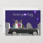 アフリカ系アメリカ人バクロレットパーティーインビタチオン 招待状 (正面)