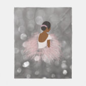 アフリカ系アメリカ人バレリナダンサー フリースブランケット (正面)