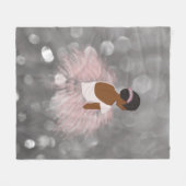 アフリカ系アメリカ人バレリナダンサー フリースブランケット (正面(横))