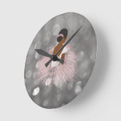 アフリカ系アメリカ人バレリナダンサー ラウンド壁時計 (傾斜)