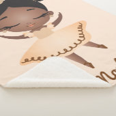 アフリカ系アメリカ人バレリーナと弓、ベージュ シェルパブランケット (3/4)