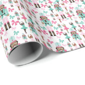 アフリカ系アメリカ人バレリーナのクリスマスプレゼントラップ ラッピングペーパー (ロールコーナー)