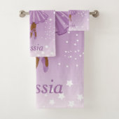 アフリカ系アメリカ人バレリーナパープルトゥツバスタオル バスタオルセット (インサイチュ)
