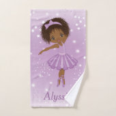 アフリカ系アメリカ人バレリーナパープルトゥツバスタオル バスタオルセット (ハンドタオル)