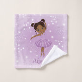 アフリカ系アメリカ人バレリーナパープルトゥツバスタオル バスタオルセット (ウォッシュタオル)