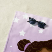 アフリカ系アメリカ人バレリーナパープルトゥトゥビーチタオル ビーチタオル (インサイチュ)