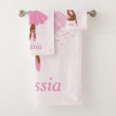 アフリカ系アメリカ人バレリーナピンクツツゥバスタオル バスタオルセット (インサイチュ)