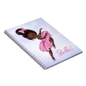 アフリカ系アメリカ人バレリーナピンク紫バレエ ノートブック (右側)
