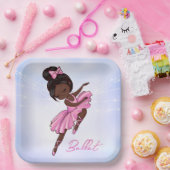 アフリカ系アメリカ人バレリーナピンク紫バレエ ペーパープレート (パーティー)