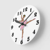 アフリカ系アメリカ人バレリーナ時計 ラウンド壁時計 (傾斜)