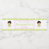 アフリカ系アメリカ人バレリーナ誕生日パーティー ペットボトルラベル (シングルラベル)