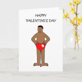 アフリカ系アメリカ人バレンタインの男性ユーモア カード (黄色い花)