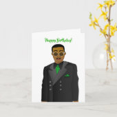 アフリカ系アメリカ人パパインスーツタイ誕生日 カード (黄色い花)