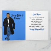 アフリカ系アメリカ人パパブラックコート父の日 カード (内部)