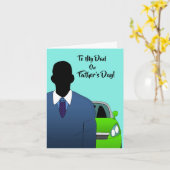 アフリカ系アメリカ人パパ父の日のスーツ&タイ カード (黄色い花)