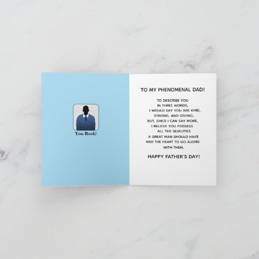 アフリカ系アメリカ人パパ父の日のスーツ&タイ カード (内部)