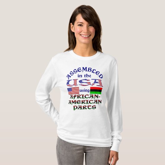 アフリカ系アメリカ人パーツを使用して米国で組み立て Tシャツ (正面フル)