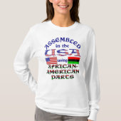 アフリカ系アメリカ人パーツを使用して米国で組み立て Tシャツ (正面)