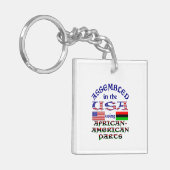 アフリカ系アメリカ人パーツを使用して米国で組立 キーホルダー (正面左)
