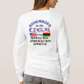 アフリカ系アメリカ人パーツを使用しアメリカで組み立てられた Tシャツ (裏面)