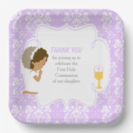 アフリカ系アメリカ人パープルダマスク ペーパープレート