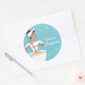 アフリカ系アメリカ人ヒスパニック系女性ベーカリーベーキング ラウンドシール (封筒)