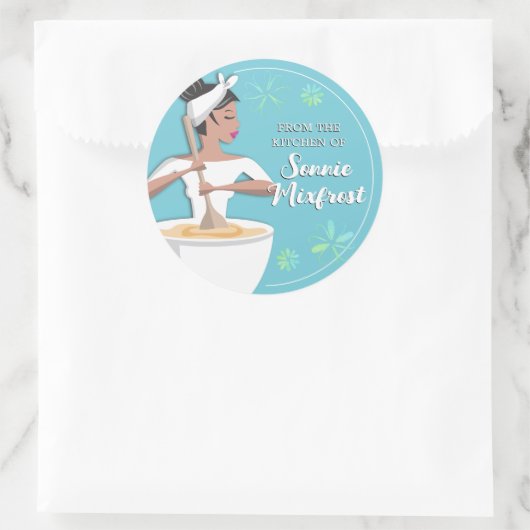 アフリカ系アメリカ人ヒスパニック系女性ベーカリーベーキング ラウンドシール (バッグ)