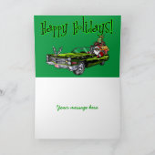 アフリカ系アメリカ人ヒップスターサンタホリデーカード シーズンカード (内部)