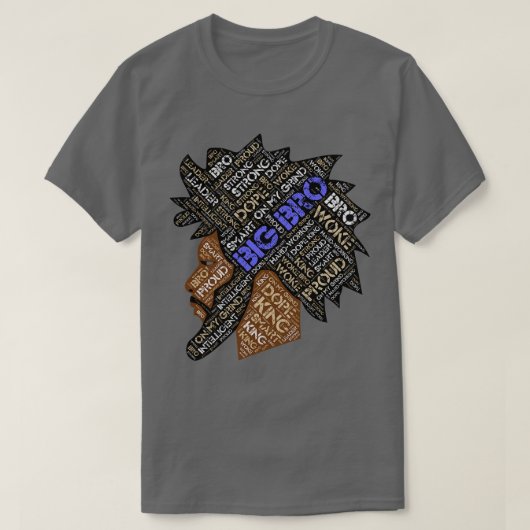 アフリカ系アメリカ人ビッグブラザー兄兄弟姉妹 Tシャツ (デザイン正面)