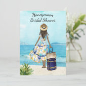 アフリカ系アメリカ人ビーチブライダルシャワー招待 招待状 (スタンド正面)