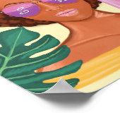 アフリカ系アメリカ人ビーチ美しいレトロトロピカル ポスター (角)