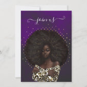 アフリカ系アメリカ人ファッショニスタバチェロレッテ 招待状 (正面)