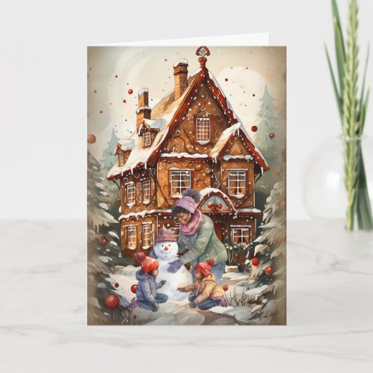 アフリカ系アメリカ人ファミリークリスマスカード カード (正面)