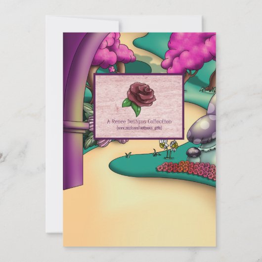 アフリカ系アメリカ人フェアリー誕生日パーティー 招待状 (裏面)