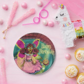 アフリカ系アメリカ人フェアリー&スイリー誕生日 ペーパープレート (パーティー)