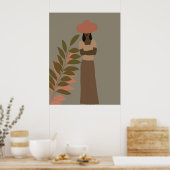 アフリカ系アメリカ人フェイスレス抽象芸術女性ポスター ポスター (キッチン)