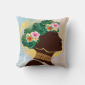 アフリカ系アメリカ人フローラ冠 クッション (正面)